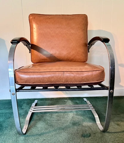 Howell Chrome/Steel Mid Century Art Deco Indoor Outdoor Patio Rocker Vintage Cover