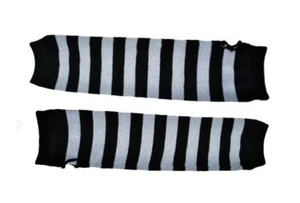 Grey & Black Stripe Poizen Industries Arm-Warmers Unisex BNWT - Picture 1 of 1