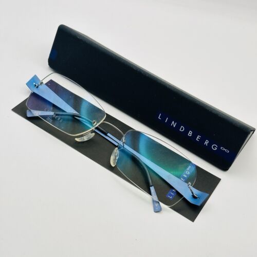 Lindberg eyeglasses Ladies Angular Blue Spirit Titanium Mod. 2012 Col. 20 New