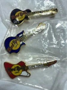 Hard Rock Cafe a Cape Town Staff Guitar pin lot - Picture 1 of 5