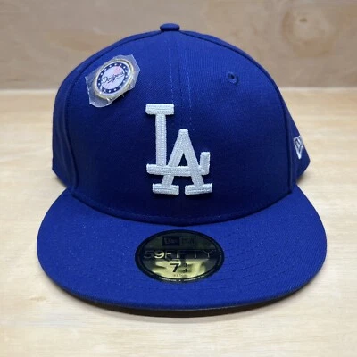 NEW 7 7/8 Los Angeles Dodgers New Era Pin 59FIFTY Fitted Hat Blue - Image 1 of 4