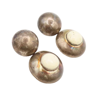 925 Sterling Silver  Vintage Two Dangling Dome White Coral Earrings  EG12794 - Imagem 1 de 4