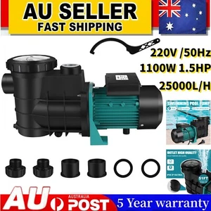 Swimming Pool Pump Water 1.5HP Electric Self Priming Spa Filter Flow 25000L/H - Picture 1 of 14
