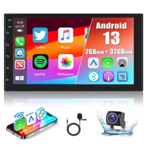 7'' Android 13.0 Car Stereo GPS Navi Radio Carplay 2 Din WIFI BT 2+32GB w/Camera - Picture 1 of 15