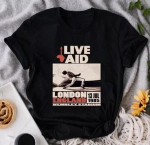 Live Aid Queen Concert 13 Jul 1985 London England Wembley Stadium Retro T-shirt - Picture 1 of 6