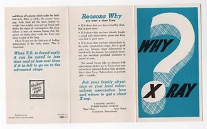 1943 WHY X RAY TB HOME FRONT PAMPHLET UNIONTOWN PA FAYETTE CO. TB SOCIETY - Picture 1 of 2