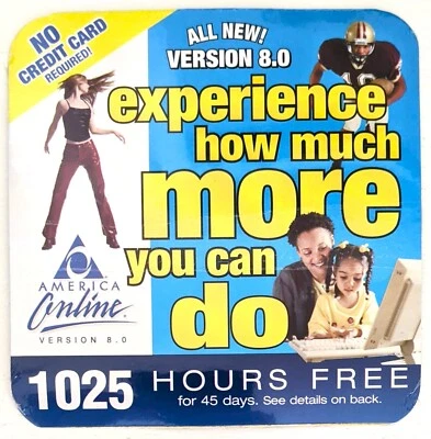 America Online Vintage Collectible Internet Dial-UP Disc, AOL V8.0 CD,  Sealed ! - Image 1 of 2