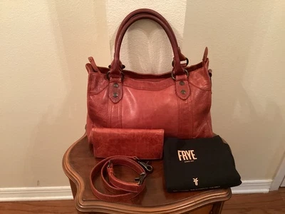 Bolso de hombro Frye Melissa de cuero de arcilla roja con billetera a juego Nuevo con etiquetas Foto 1 de 4