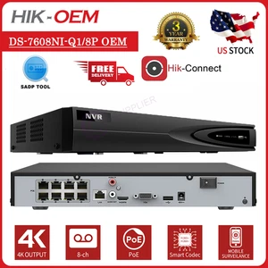 Hikvision DS-7608NI-Q1/8P oem 8CH PoE 4K Network Video Recorder 80Mbps bandwidth - Picture 1 of 12