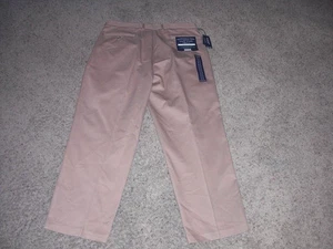 ROUNDTREE & YORKE tan easy care classic twill Pleated PANTS 38x30 NEW TAGS NWT - Picture 1 of 5