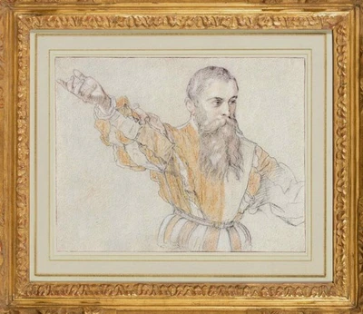 Giuseppe Porta Antiguo Maestro Dibujo Italiano Clásico Barroco Retrato Desnudo Foto 1 de 4