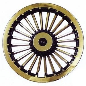8" Turbine Black/Gold Golf Cart Hub Caps - Each - Picture 1 of 1