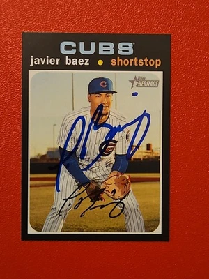  ⚾️2020 Topps Heritage #142 Javier Baez Auto Signed Autograph Cubs - Image 1 of 2