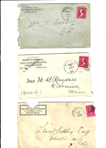 3 Old Advertising Covers Fancy Cancel 2 Cent Washington Bureau 1894-95 US C35 - Picture 1 of 4