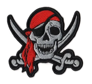 Pirate Jolly Roger Patch | Skull And Crossbones Pirates of The Caribbean Logo - Picture 1 of 1