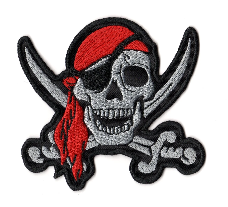 Pirate Jolly Roger Patch | Skull And Crossbones Pirates of The Caribbean Logo - Image 1 of 1