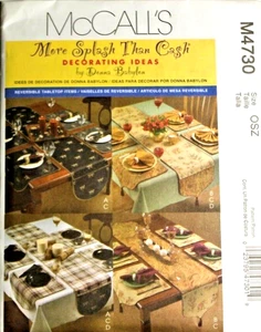 McCall's 4730 Reversible Table-Runner Placemats Tablecloth Napkin Sewing Pattern - Picture 1 of 2