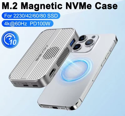 Acasis Magnetic M.2 NVMe SSD Enclosure 10Gbps USB C Docking Station with Cooling - Image 1 of 4