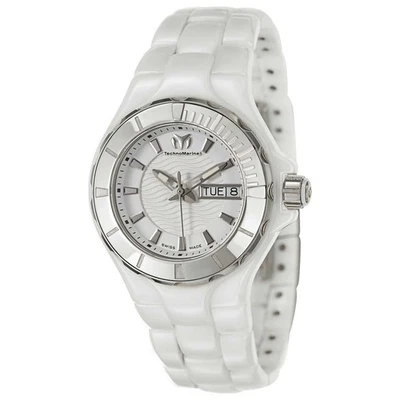 TechnoMarine Cruise Ceramic White Dial Day-Date Ladies Watch – Ref. 110022C Foto 1 de 4