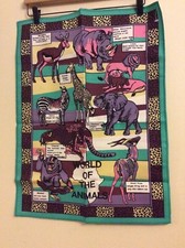 WORLD OF THE ANIMALS COTTON TEA TOWEL NEW 