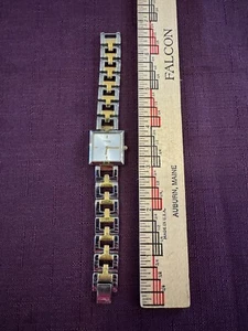 Bulova Caravelle 45L93 Square Dial Two Tone Women’s Watch New Battery Working - Picture 1 of 23