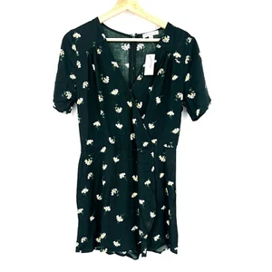 NUEVO Mameluco Socialite verde oscuro margarita floral falda femenina bloomcore petalcore L - Imagen 1 de 14