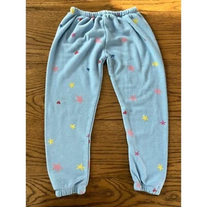 Chaser Girls Star Logo Blue Sweatpants Joggers Sz 4 - Picture 1 of 4