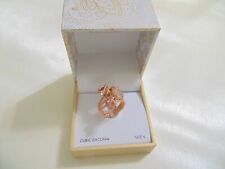 Charter Club Size 6 Rose Gold-tone Stone Trio Rope Ring Cl142