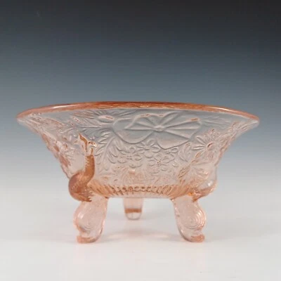 Sowerby #1544 Art Deco 1930's Pink Glass 'Dolphin' Bowl - Image 1 of 4