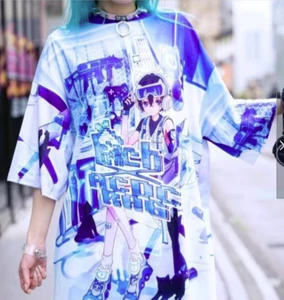 ACDC RAG Cyber Cat Huge T-Shirt Peach☆Punch New 1day Quick Free Shipping From JP - Picture 1 of 12