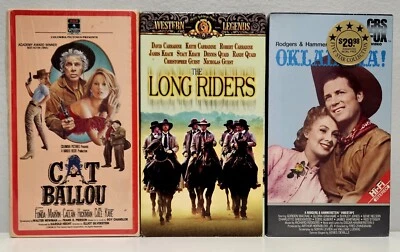 Lot Of 3 Westerns VHS: Cat Ballou, The Long Riders, Oklahoma! (NEW & SEALED) Foto 1 de 4