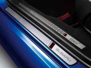 (NEW)JDM SUBARU VAG WRX STI SIDE SILL PLATE GENUINE FRONT & REAR OEM - Picture 1 of 1