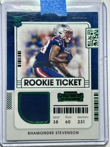 2021 Panini Contenders - Rookie Ticket Swatches #RTS-RST Rhamondre Stevenson...