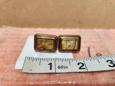 ANTIQUE Victorian Gold Filled & Agate Cufflinks Pair Of Antique Cufflinks 1" - Image 1 of 3