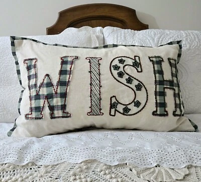 NWOT Pottery Barn Pillow [Cover Only] Christmas Wish Lumbar Embroidered Holiday - Image 1 of 4