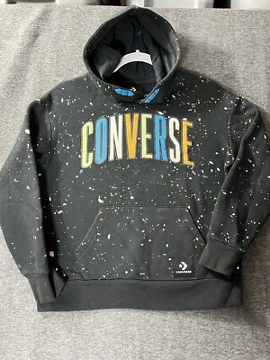 Sudadera Pullover Con Capucha Converse Juvenil Talla M (10-12) Negra con Confeti Foto 1 de 4