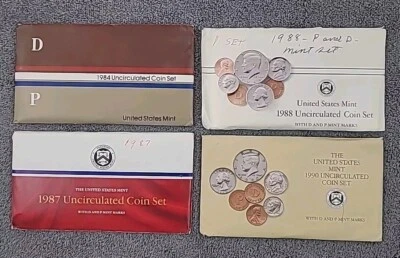 Lot of Four Different Mint Sets 1984, 1987, 1988 and 1990 - Image 1 of 4