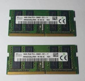 SK Hynix PC4-21300 2666V 32GB 2X16GB DDR4 HMA82GS6JJR8N-VK 260pin Laptop Memory - Picture 1 of 1
