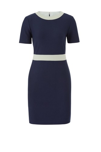 Abito ponte Tory Burch colore blocco Blocco $378 nuovo con etichette taglia M blu navy verde