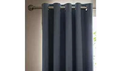 SAVE 75% Habitat Plain Blackout Eyelet Curtains Rustic Blue 229 x 137cm (2297) - Image 1 of 3
