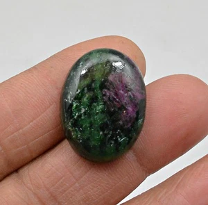 34.03 CT NATURAL RUBY ZOISITE OVAL CABOCHON LOOSE GEMSTONE - Picture 1 of 1