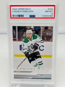 2024-25 Upper Deck Series 1 Young Guns Logan Stankoven #244 PSA 8 Rookie RC - Picture 1 of 2