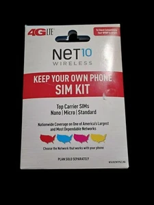 Kit SIM prépayé Net10 Wireless Gardez votre propre téléphone 3 en 1 - Photo 1 sur 2