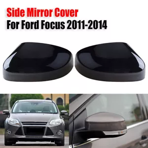 Par de tapas de espejo retrovisor negro brillante para Ford Focus 2011 2012 2013 2014 - Imagen 1 de 6
