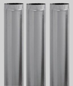 3 tuyaux de four en acier galvanisé Imperial 5" D x 24" L chauffage métallique GV0368