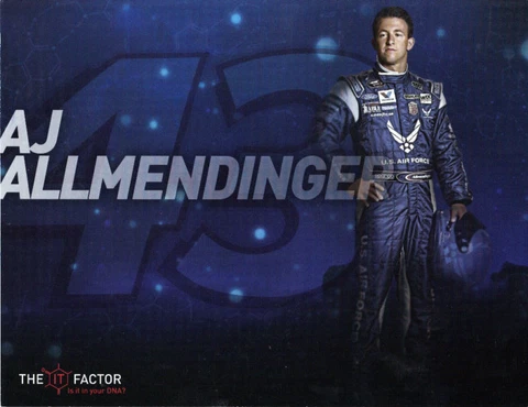 2011 AJ ALLMENDINGER "AIR FORCE" RICHARD PETTY MOTOSPORTS #43 NASCAR POSTCARD Cover