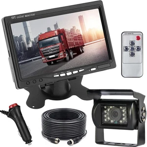 7" Rear View Monitor Heavy Duty Reverse CCD Camera for Truck Trailer RVs 12-24V - Picture 1 of 24