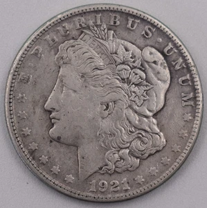 Vintage 1921 S Morgan Silver Dollar $1 coin circulated #24 - Picture 1 of 4