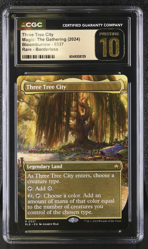 THREE TREE CITY Bloomburrow Borderless Rare CGC Pristine 10 MTG [Nostalgium] - Image 1 of 2