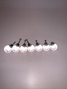 Juego de 7 tiradores de perillas de cajón de bolas transparentes Lucite de colección - Imagen 1 de 7